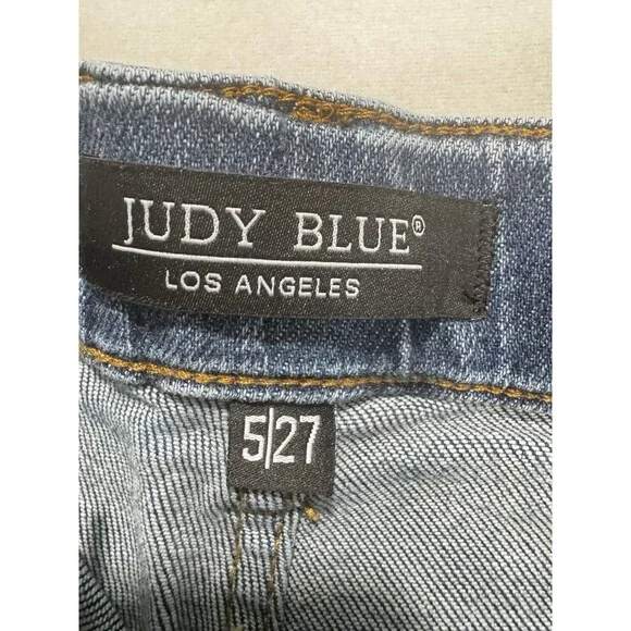 Judy Blue Jogger Womens 5/27 Blue High Rise Pull On Drawstring Stretch Denim - Picture 4 of 15